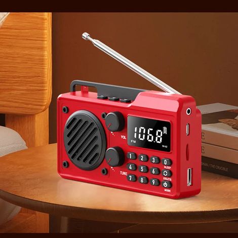 Mini récepteur radio portable FM/AM/SW à bande complète avec DSP, arrêt programmé, haut-parleur Bluetooth, emplacement pour carte TF et lecteur de musique USB, prend en charge le décodage audio 64-108 (1/5)
