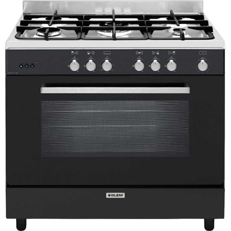 cocina a gas 109l 5 fuegos negra - ge960cmbk2 - glem - (1/2)