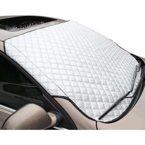 Housse de protection pour voiture contre la neige - Housse extérieure - Accessoires auto - Housse de protection - Pare-soleil - Protection contre la neige et la poussière - 145 x 110 cm - PVC - Argent (1/5)