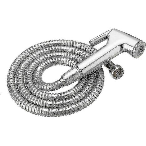 Douchette WC bidet à main avec tuyau en acier inoxydable de 1,5 m (lot de 1, argenté) (1/5)