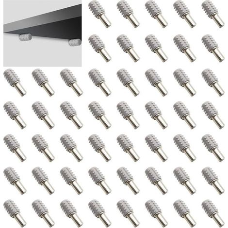 Taquet Étagère Métal 5x20mm avec Manchon Antidérapant – 50 Pièces pour Armoires et Étagères Murales (1/4)