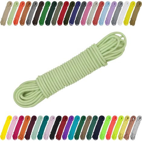 Cordon élastique en caoutchouc 2 mm, 3 mm pour couture, bricolage et extérieur – Caoutchouc rond, corde expansive, élastique Vert pastel 3 mm x 5 m (1/5)
