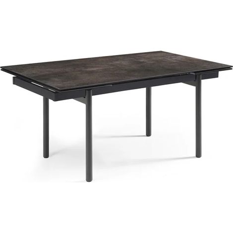 Table extensible 180/260 cm céramique gris vieilli pieds droits - MAINE 09 (1/5)