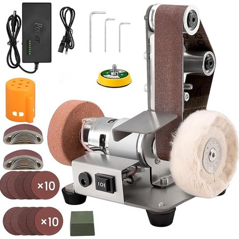 Miniature Belt Sander Set, 7 Adjustable Speed, Low Noise, Suitable For Sanding And Polishing Various DIY Projects, Wood, Tools And Metals (1/5)
