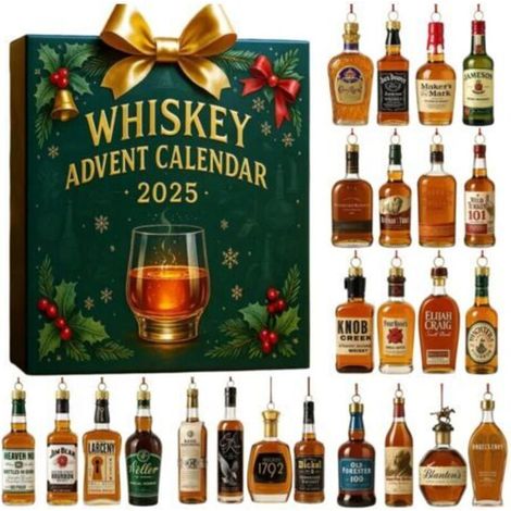 Calendario dell'Avvento di birra e whisky – 24 ciondoli in resina – Scatola a sorpresa natalizia – Per gli amanti della birra artigianale