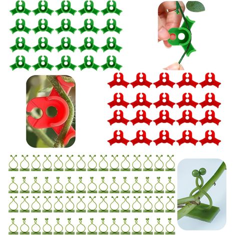100 Pflanzenclips, selbstklebende Rankenclips, 90°-Winkelclips für Pflanzen, Stützclips für Kletterpflanzen, für Kletterpflanzen, Wanddekoration