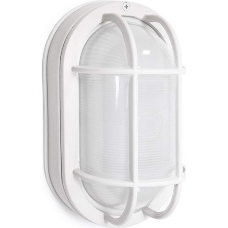 Ovale LED-Außenwand- oder Deckenleuchte (20 cm), maritimes Design, Einbauleuchte, für Feuchträume, 75 W, 800 Lumen, 3000 K (1/5)