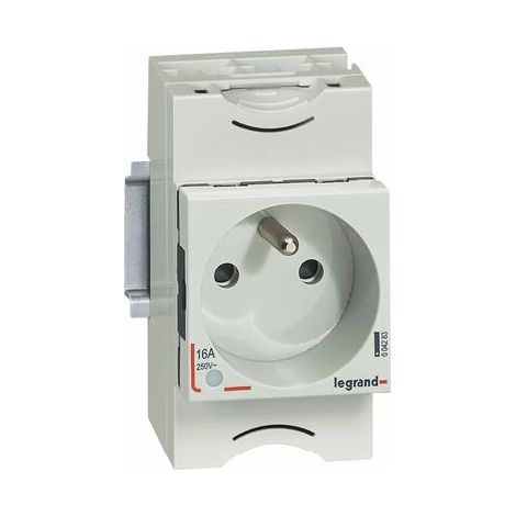 Prise de courant modulaire 10A à 16A 250V - 2P+T à éclips et à voyant - 2,5 modules - LEGRAND