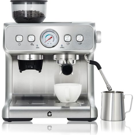 Macchina – Machine café expresso pro – Portafiltro et moulin intégré – 15 bar – Montalatte – Inox 2,8L – Barista à domicile (1/5)