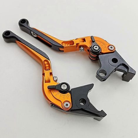 Pièces en alliage d'aluminium pour motos Yamaha YZF750R : freins, klaxons, leviers d'embrayage et leviers modifiés (Orange 1) (1/5)