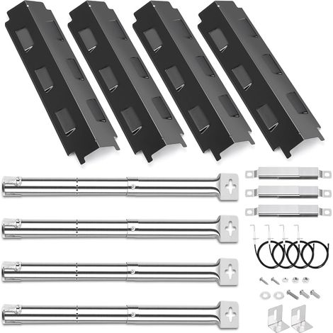 Pièces de Rechange universelles pour Charbroil, Barbecook Vanilla, Barbecook 300, Tenneker TG4, brûleur de 31 à 45cm, diffuseur de Flamme de 37cm et crossovers, 4 pièces.
