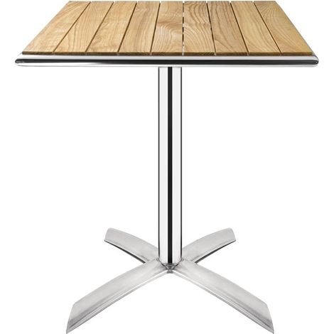 Bolero, tavolino quadrato con piano in legno, 730 x 600 x 600 mm, piano ribaltabile, per patio e bar (1/5)