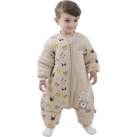Gigoteuse pour bébé avec jambes, manches amovibles et doublure chaude pour l'hiver Unisexe pour fille et garçon (1/5)