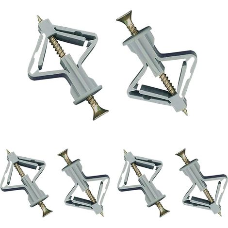 60 Pièces Chevilles pour Plaque de Plâtre, Chevilles avec Vis pour Plaques de Plâtre, Fixations Murales en Plâtre, Fixations Murales Creuses, pour Installation Murale en Plaque de Plâtre