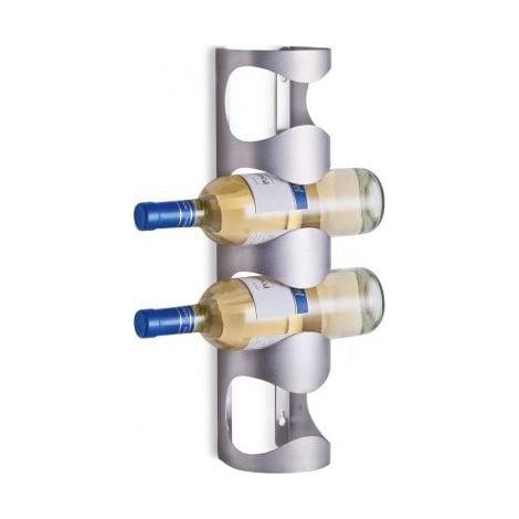 Zeller 27365 Estante para vino de acero inoxidable 4 botellas