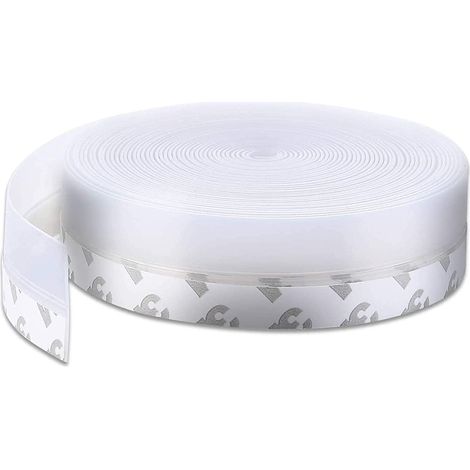 Bas de Porte Adhésif,5M x 25MM Transparent Bande D'étanchéité en Silicone Souple Adhésif Imperméable à l'Eau Isolement du Bruit pour Porte Fenêtre Anti Souris Fourmi Cafard Insectes (1/5)