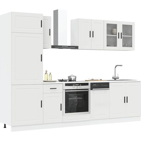 8-tlg. Küchenschrank-Set Porto Weiß Holzwerkstoff