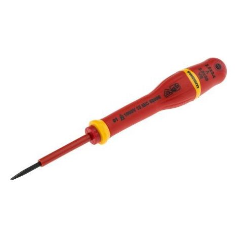 Facom – Tournevis plat 0,4 x 2,5 mm – Longueur 50 mm – Conforme VDE 1000V – Pour espaces confinés et vissage rapide