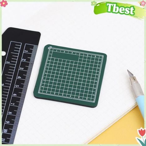 Tbest planche à découper 2pcs 8x8cm Mini Tapis de Découpe, Tampon PVC Antidérapant Auto-Cicatissant, avec papeterie recharge (1/5)