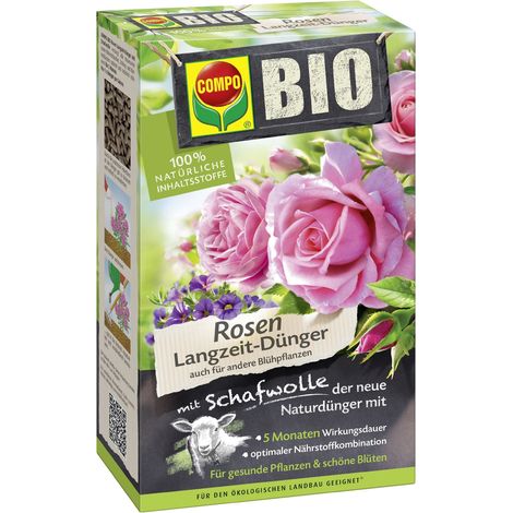 COMPO BIO Rosen Langzeit-Dünger mit Schafwolle 750g