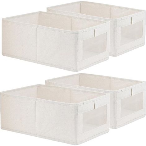 Bacs de rangement - Bacs à linge - Organisateurs de vêtements - Organisateurs de placard et bacs de rangement - pour vêtements - jeans - jouets - livres - étagères - armoires - penderies (Lot de 4) (1/5)