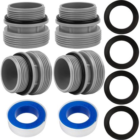 4 Pièces Adaptateur Tuyau Piscine, 4560 Raccord de Pompe à Piscine Kit pour Connecteur de Tuyau de Piscine 40 mm à 1 1/2 Pouces, Compatible avec Pompes Filtrantes (1/5)