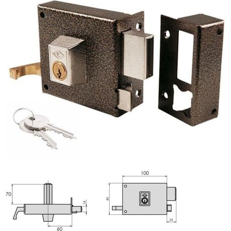Cerradura CVL 7125AR / 100 / Hierro Esmaltado Izquierda Cilindro Perfil