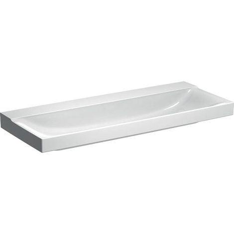Lavabo Geberit Xeno², 120x48cm, sans troude robinetterie, sans trop-plein, Blanc, KeraTect