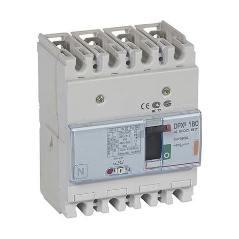 Legrand – Disjoncteur magnétothermique DPX³160 25kA 400V 4 pôles 160A – Thermique réglable 0,8In à 1In – Montage sur rail symétrique (1/3)