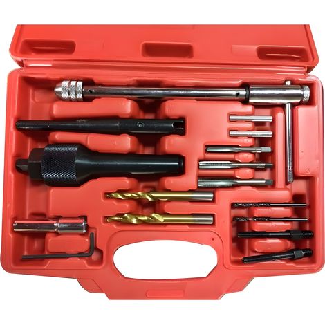 Coffret Extracteur de Bougie Préchauffage Cassée Allumage Outil Réparation Filetage (1/2)