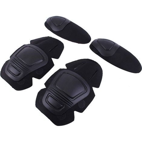 Genouillères, coudières, 2 genouillères et 2 protège-genoux pour carabine à air comprimé, noir (1/5)