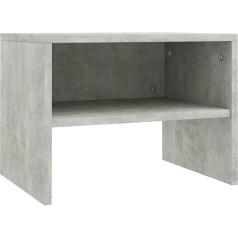 Mesita de noche con compartimento abierto 40 x 30 x 30 cm madera contrachapada gris DEC033973