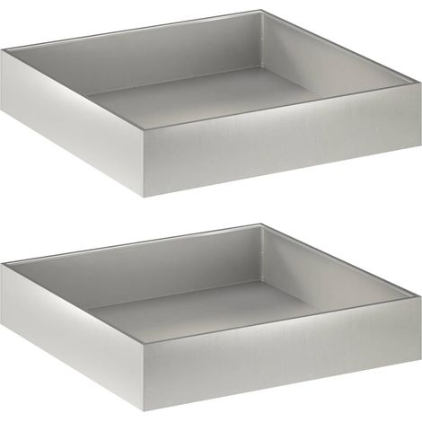 Garten-Pflanzgefäß 2 Stk. Silber 80 x 80 x 20 cm Edelstahl vidaXL