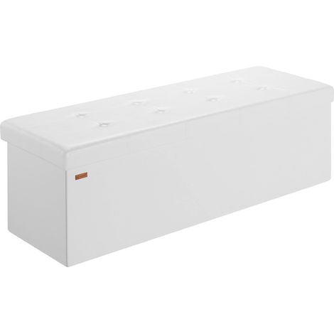 Deuba – Banc de rangement pliable avec couvercle amovible – Surface d'assise rembourrée – 131L – MDF hydrofuge – Dimensions 115 x 38 x 38 cm