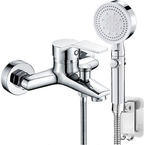Faucet Bathtub with Hand shower Mixer faucet,Faucet of Bath with 5 Modes,1 hose,for Bathtub bathroom,silver (1/5)