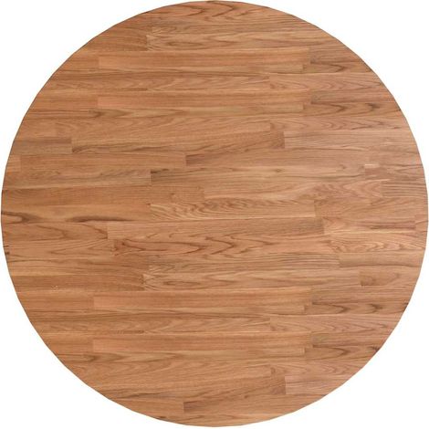 Piano Tavolo Piano Scrivania Rotondo Marrone Chiaro Ø80x1,5 cm Rovere Trattato DAS211967 (1/5)