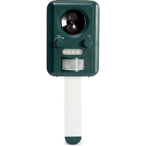 Perel Ahuyentador ultrasónico Solar para Exterior, Repelente Animal Recargable USB, Cobertura 65 m2, ángulo 120°, para Ratones Gatos martas y Aves (1/5)