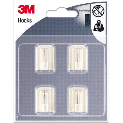 Set di 4 ganci adesivi 3M, bianchi 3M