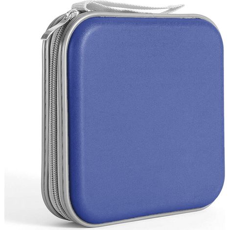 Botier CD 40 capacités, botier DVD en plastique dur, porte-botier CD avec fermeture éclair, grand sac de rangement pour disque de rangement pour voiture, voyage à la maison (1/4)