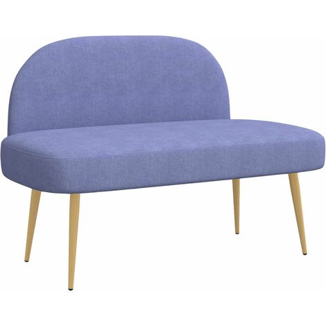 vidaXL Panchina imbottita con schienale Blu Jeans 110 x 60 x 76 cm (1/5)