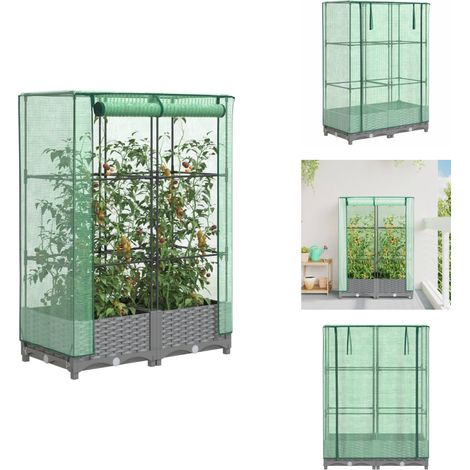 Jardinière surélevée avec housse aspect rotin 80x40x123 cm - Jardinière Surélevée - Jardinières Surélevées - Jardinière Surélevée De Jardin - Lit À Fleurs De Jardin Surélevé (1/5)