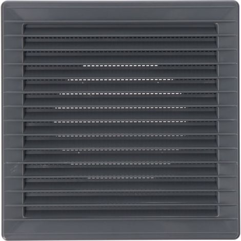 Griglia di ventilazione quadrata incassabile di Ø10cm con zanzariera realizzata in ABS di colore grigio 17x17x1,15cm EDM