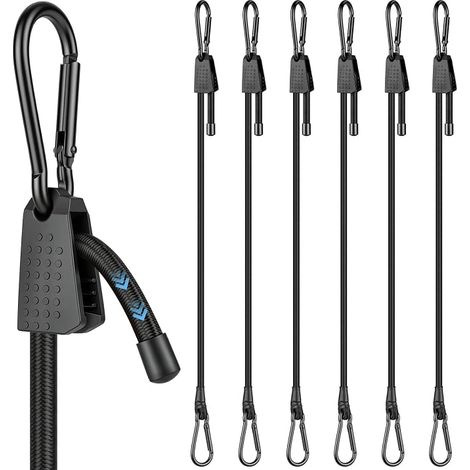 6 x Adjustable Bungee Corners with Carabiner, 120 cm (1/5)