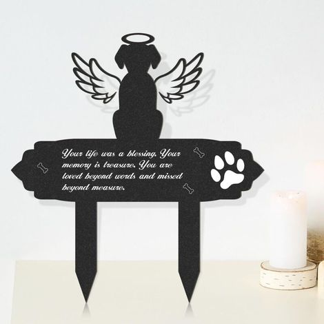 Décorations pour cimetière canin - Décorations métalliques pour jardin funéraire, piquets, plaque commémorative, décoration de tombe pour chien (1/5)