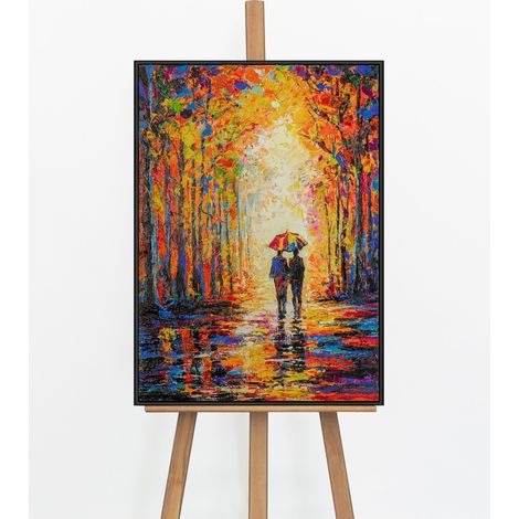 Gemälde Liebesausflug Rahmen Schwarz 70x50 cm (1/5)