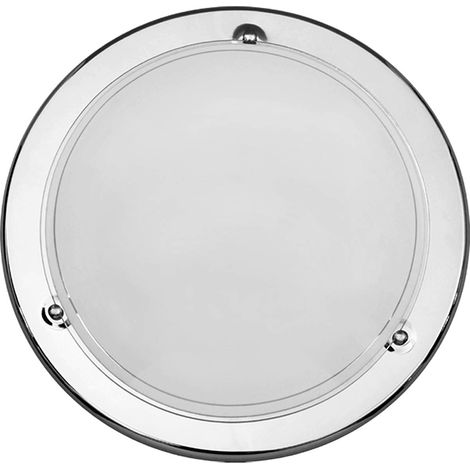 Soffitto luce vetro in metallo cromato Ufo / vetro opalino Ø38cm (1/3)