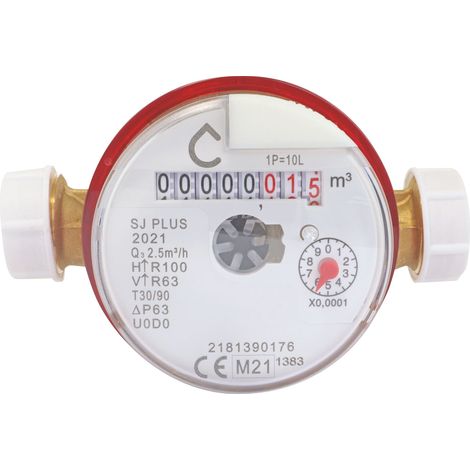 Compteur jet unique Eau chaude Calibre 15 Double Mâle 20/27