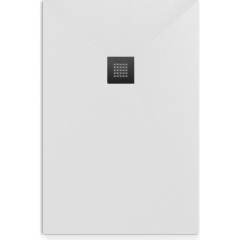 Swiss Aqua Technologies Alek Piatto doccia rettangolare 120x90cm con sifone, in fusione di marmo, Bianco (SATALEK12090B-S)