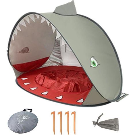 KLVGTIFS PU - Tente Anti UV Bébé,Pop Up Tente De Plage,Abri Camping Voyage Vec Clous De Sol Protège Vent/Soleil/Sable,Abri de Plage béb,Beige (1/5)