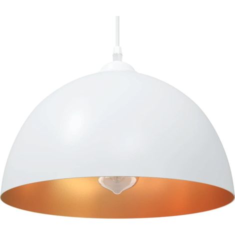 Pendelleuchten 2 Stk. Höhenverstellbar E27 Weiß Ø 30 cm Metall (1/5)